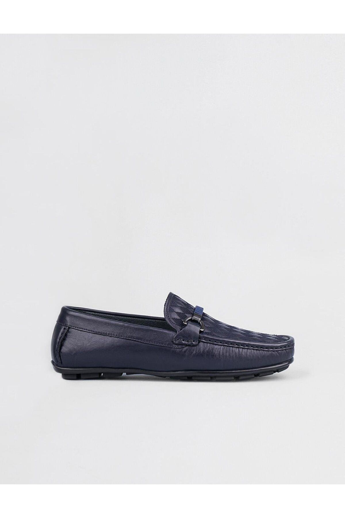 لوفر آبی مردانه Loafer Blue Navy Leaine با باند Cabani