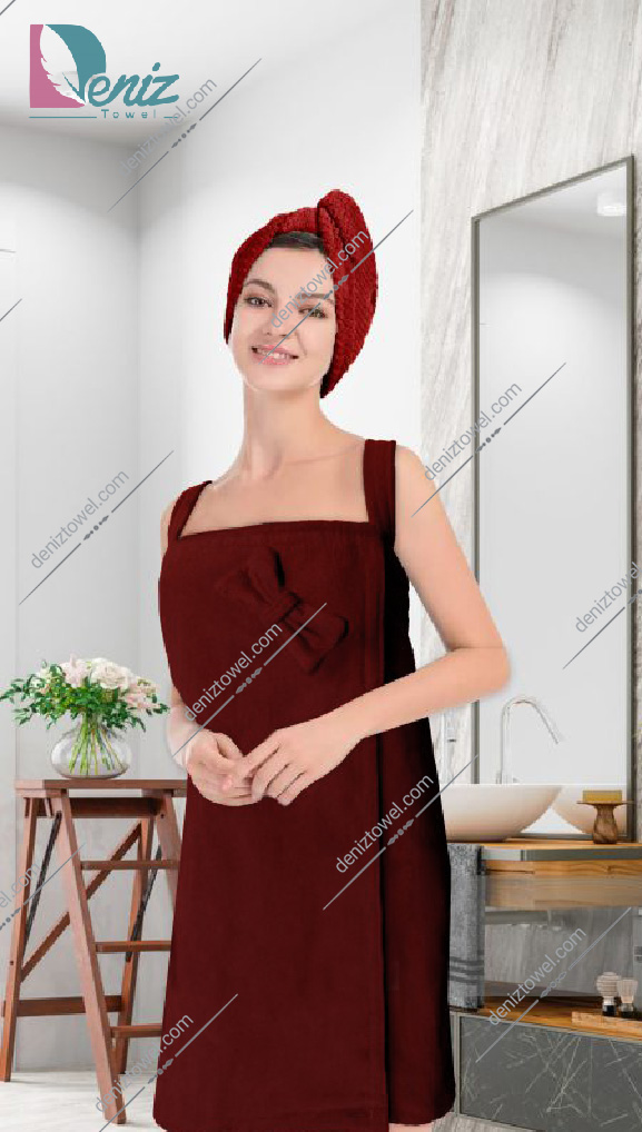 حوله سونایی طرح ساده رنگ سماقی