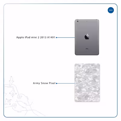برچسب پوششی ماهوت مدل Army-Snow-Pixel مناسب برای تبلت اپل iPad mini 2 2013 A1491