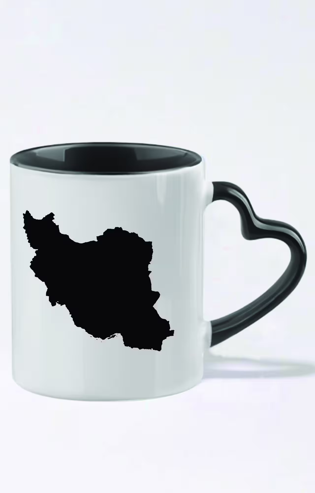 ماگ دسته قلبی رنگی طرح ایران کد 3394