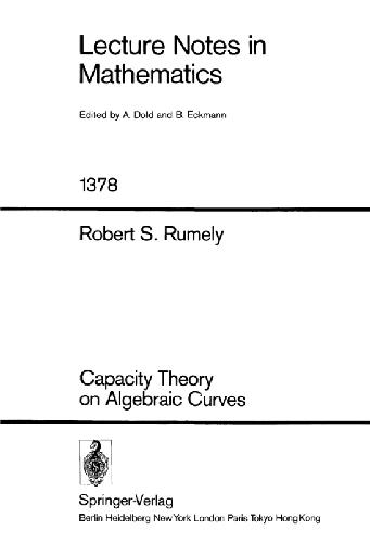 خرید و دانلود نسخه کامل کتاب Capacity Theory on Algebraic Curves