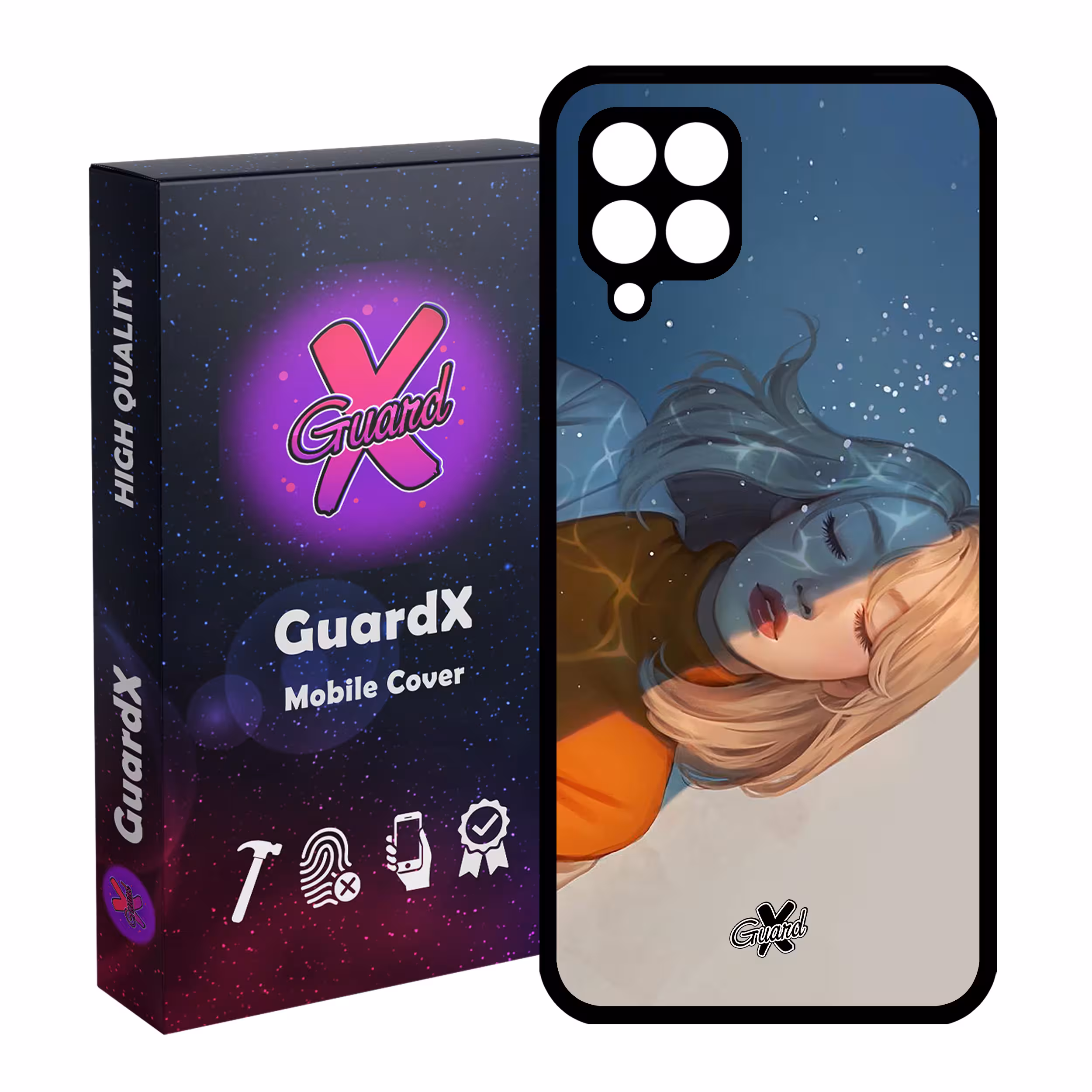 کاور گارد ایکس طرح Girl مدل Glass10013 مناسب برای گوشی موبایل سامسونگ Galaxy M32 4G / F22