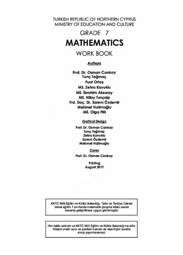 خرید و دانلود نسخه کامل کتاب Mathematics. Grade 7. Work Book