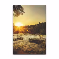 تابلو شاسی گوفی مدل طبیعت روز آفتابی طلوع آفتاب Nature Sunny کد Rock 52 | دنیای قاب