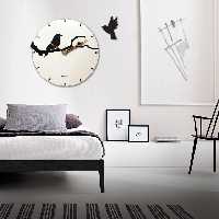  ساعت دیواری ماوراء طرح شاخه و پرنده مدل MC04845