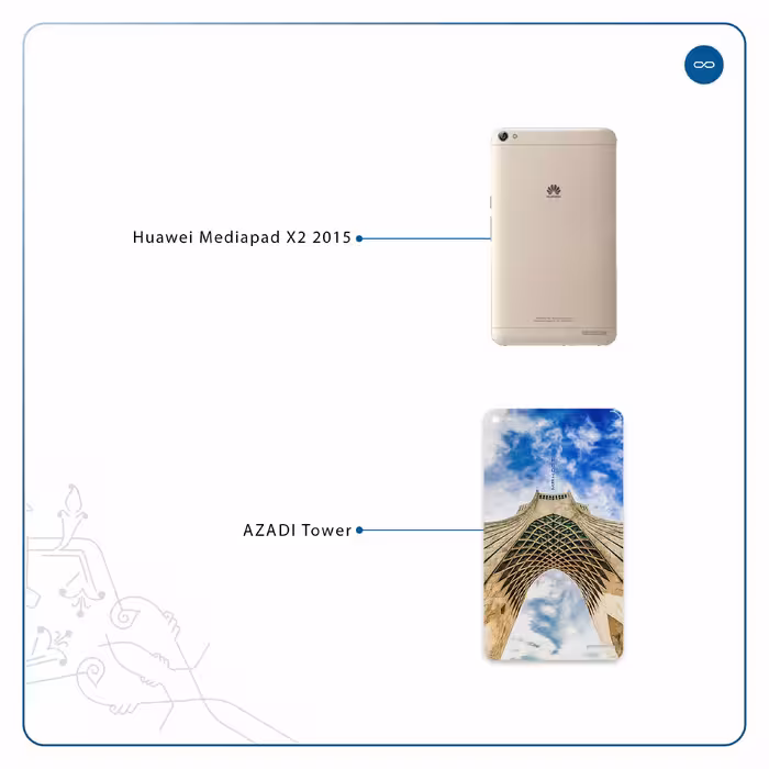 برچسب پوششی ماهوت مدل AZADI-Tower مناسب برای تبلت هوآوی Mediapad X2 2015