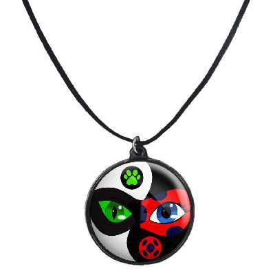 گردنبند پرمانه طرح کفشدوزکی کد pmb.646 مدل دو طرفه