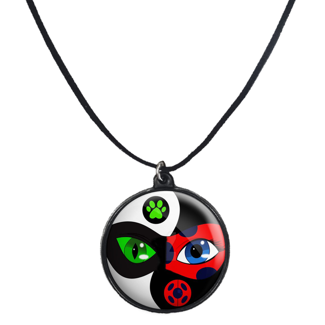 گردنبند پرمانه طرح کفشدوزکی کد pmb.646 مدل دو طرفه