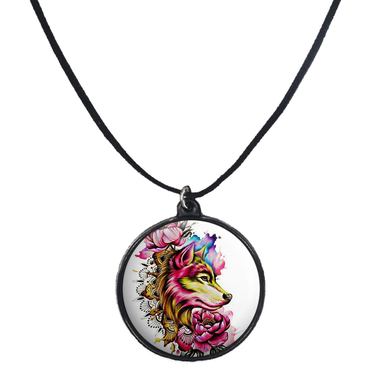 گردنبند پرمانه طرح گرگ کد pmb.4125 مدل دو طرفه