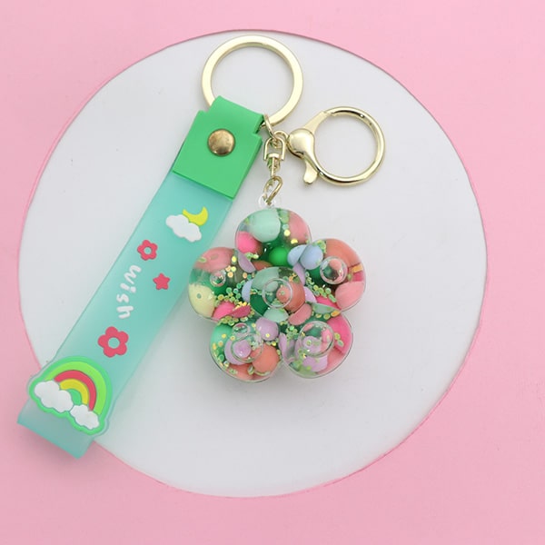 سرکلیدی شیشه ای آویز کیف آکواریومی گل سبز 33854