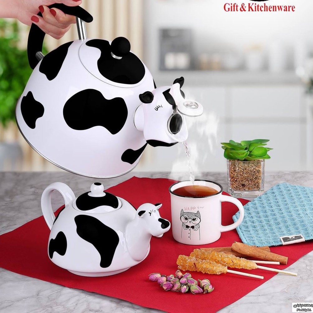 کتری و قوری طرح گاو 