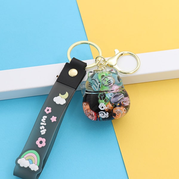 سرکلیدی شیشه ای آویز کیف آکواریومی گربه مشکی 33854