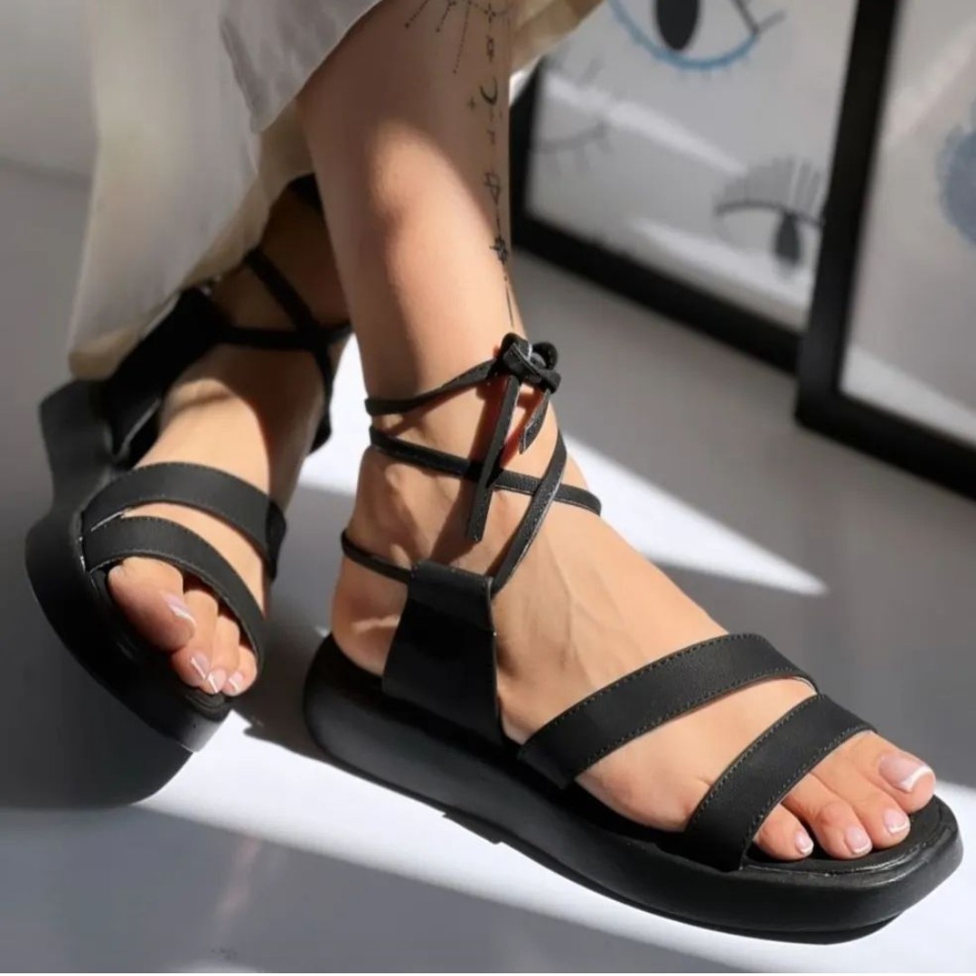 صندل تابستانی زنانه و دخترانه بندی سایز 37 تا 40 رنگ مشکی