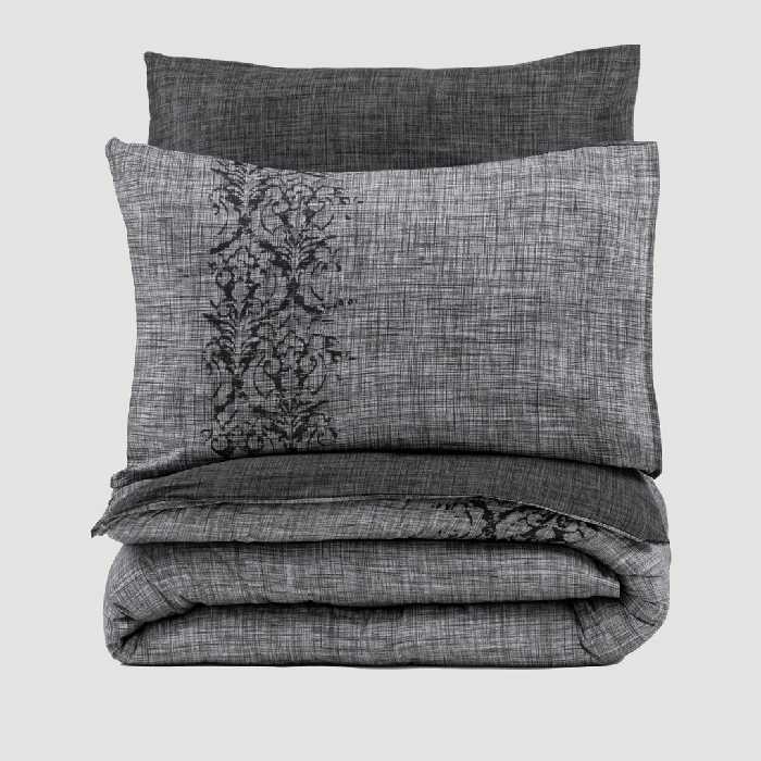 سرویس ملحفه کاتن باکس مدل Plain Sooty Gri دو نفره 4 تکه 