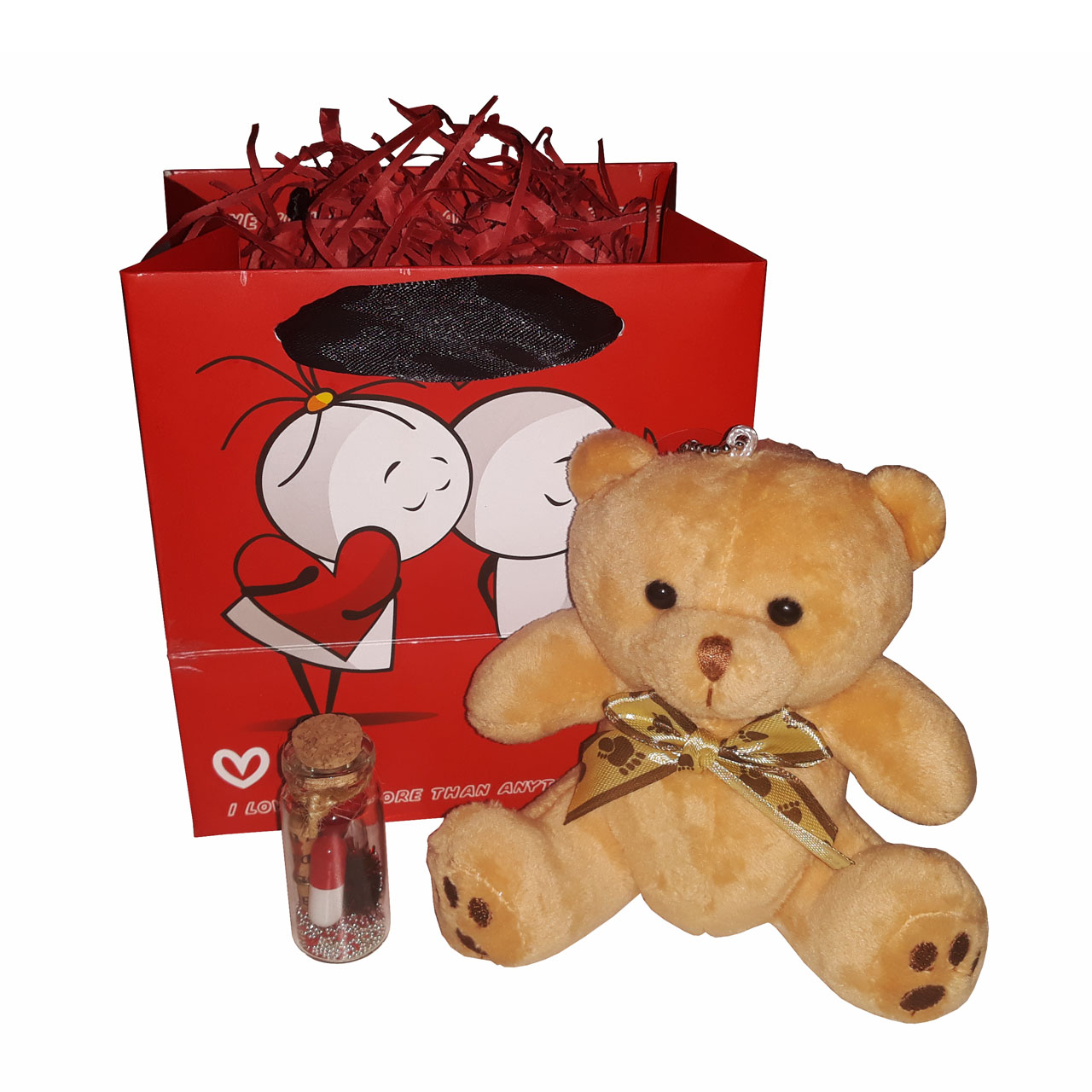 ست هدیه عروسک طرح خرسی و کپسول عشق مدل love25
