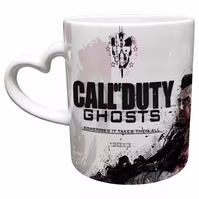 ماگ مدل دسته قلبی طرح بازی کال آف دیوتی call of duty کد 44