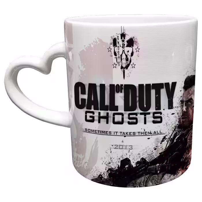 ماگ مدل دسته قلبی طرح بازی کال آف دیوتی call of duty کد 44
