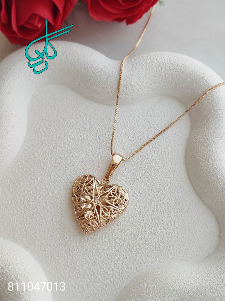 خرید گردنبند ژوپینگ طرح قلب جدید رنگ ثابت ضد حساسیت آبکاری شده اکیفیت عالی کد 1515496 - ردگل