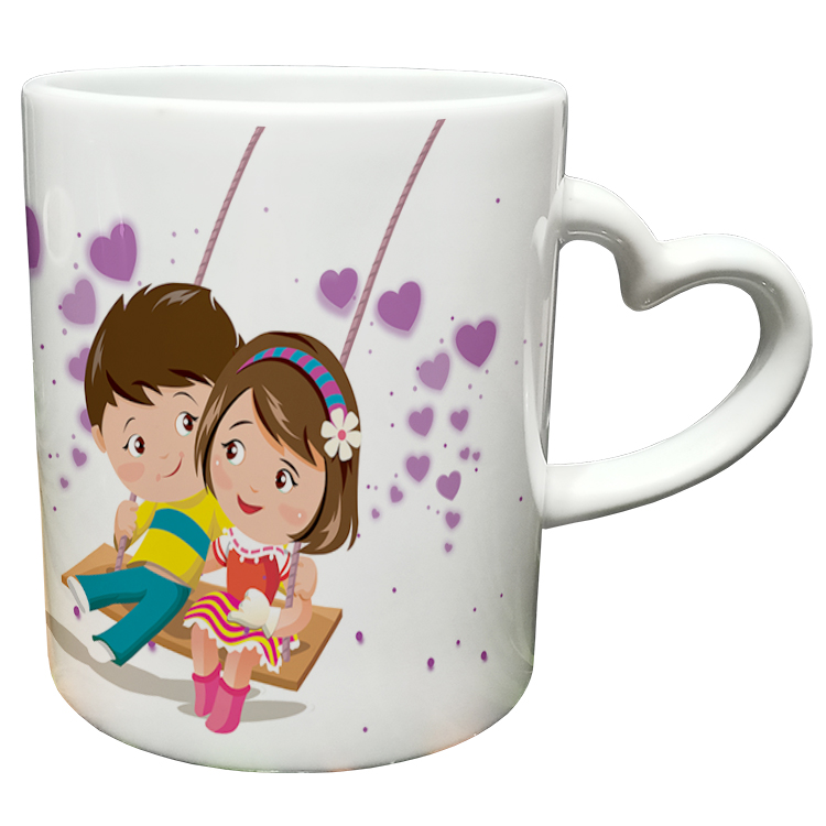 ماگ مدل دسته قلبی طرح عاشقانه کد 125