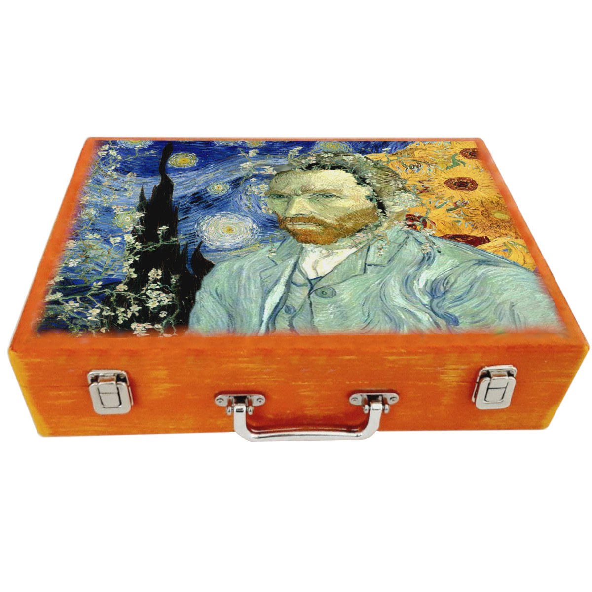 جعبه چوبی مدل چمدان بزرگ طرح  ونگوک 007