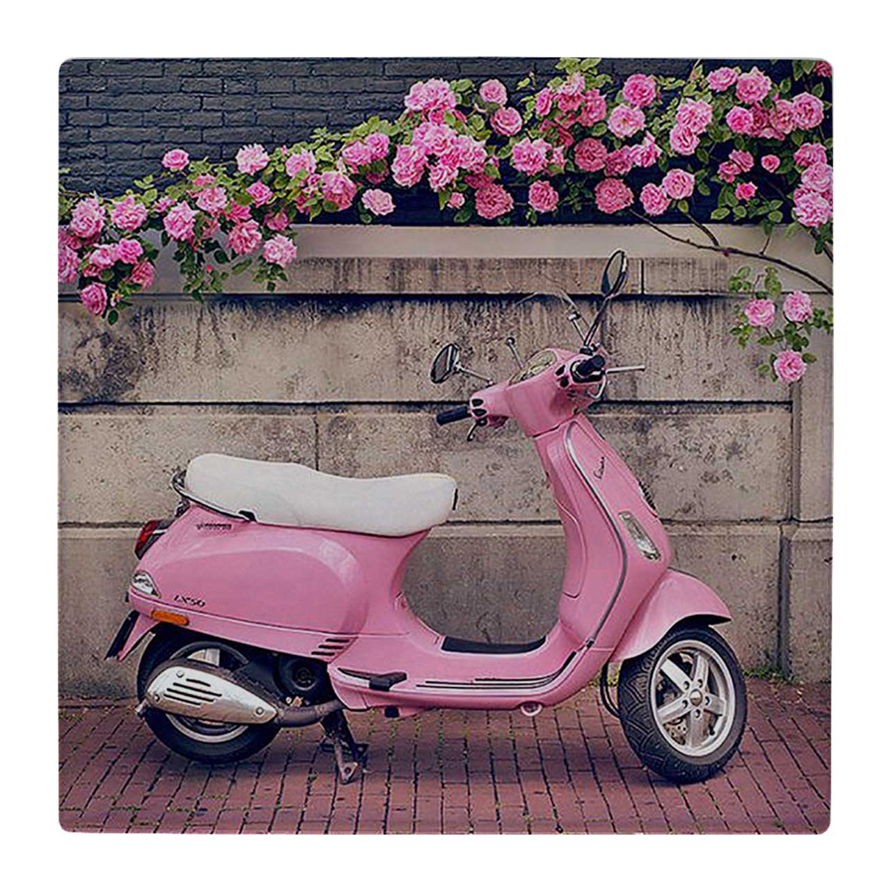 زیر لیوانی  طرح موتور وسپا و گل های رز کد    4793695_3481