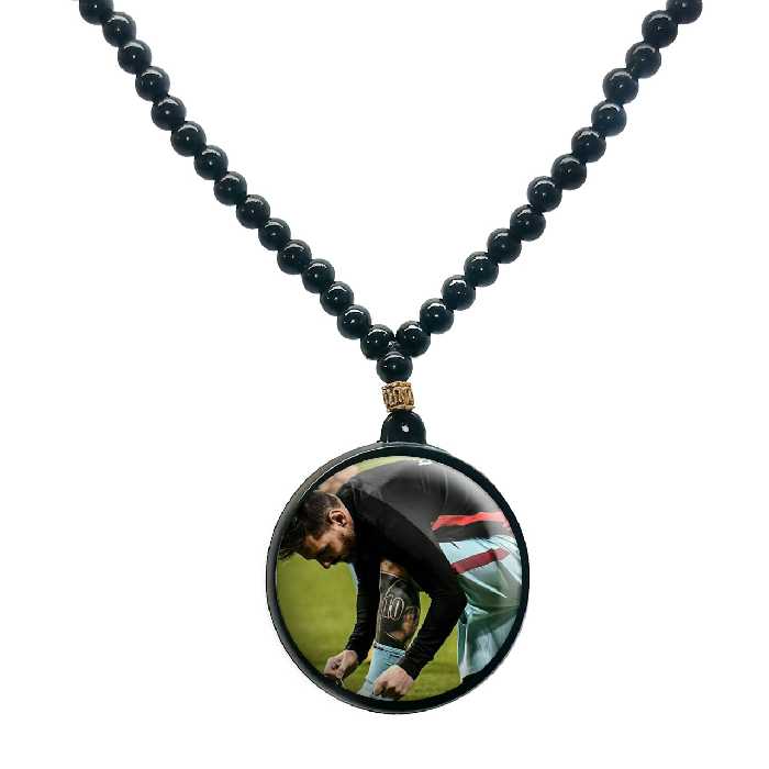 گردنبند پرمانه طرح مسی کد pmd.8676 مدل دو طرفه