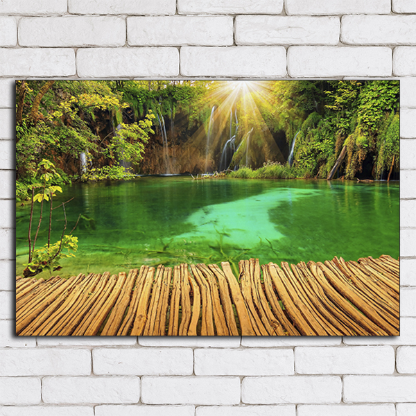 تابلو شاسی طرح منظره برکه در جنگل کد GV-1054