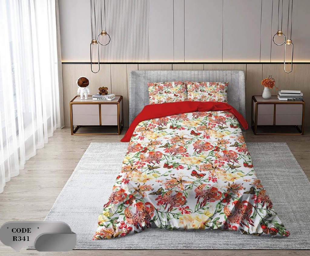 سرویس روتختی 1 نفره 4 تکه ابعاد 1.65 ×2.35 کشدار ضد حساسیت و عرق کد R341 | ست خواب و ست روتختی