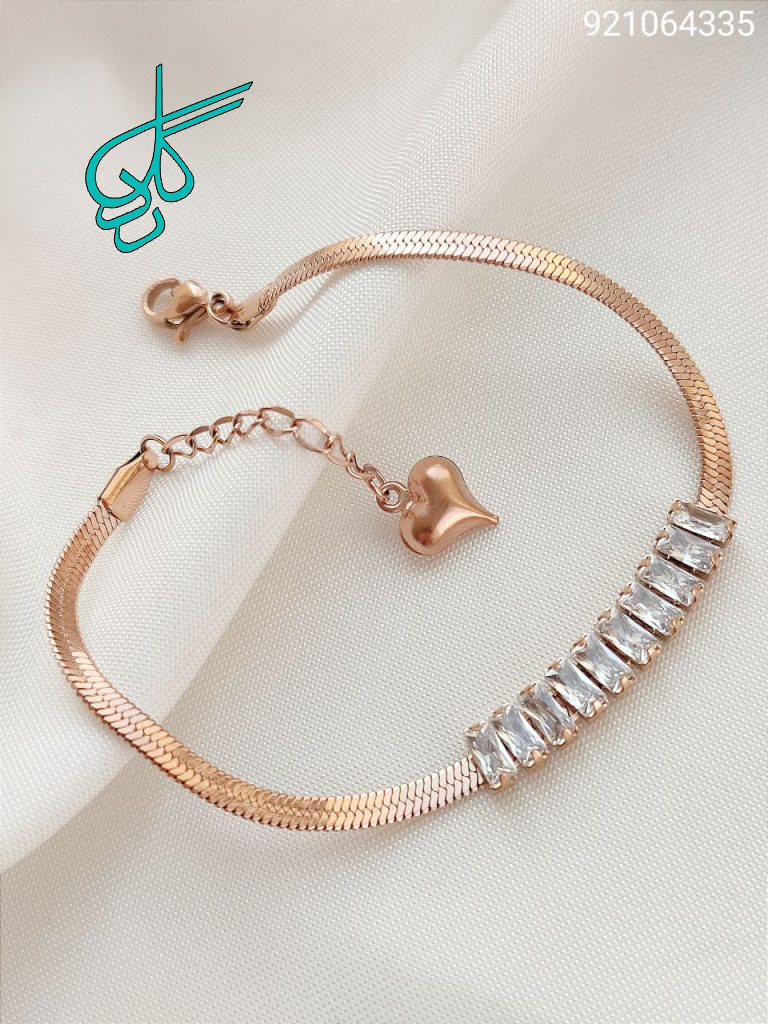 خرید دستبند مارک استیل طرح مدل ماری نگینی کد 1215340 - ردگل