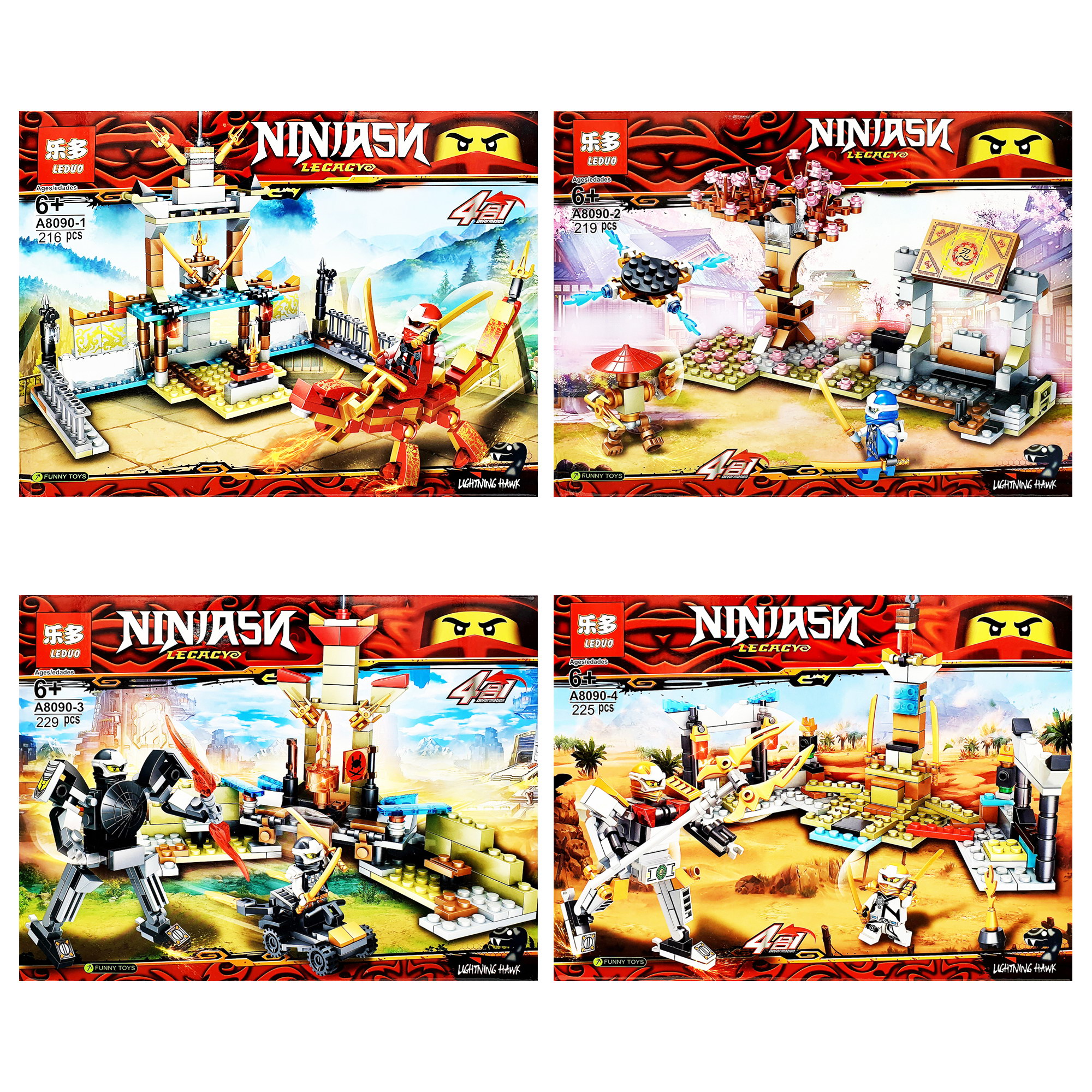 ساختنی نینجا اس ان طرح Lecacy مدل Lightning Hawk کد A8090 مجموعه 4 عددی