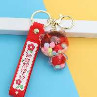 سرکلیدی شیشه ای آویز کیف آکواریومی خرس فضایی قرمز 33854