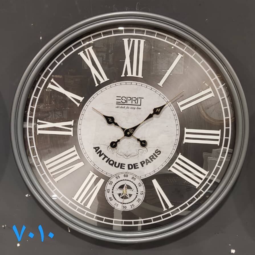 ساعت اسپریت دیواری کد 7010 طوسی سایز 70 سانت بدنه چوب