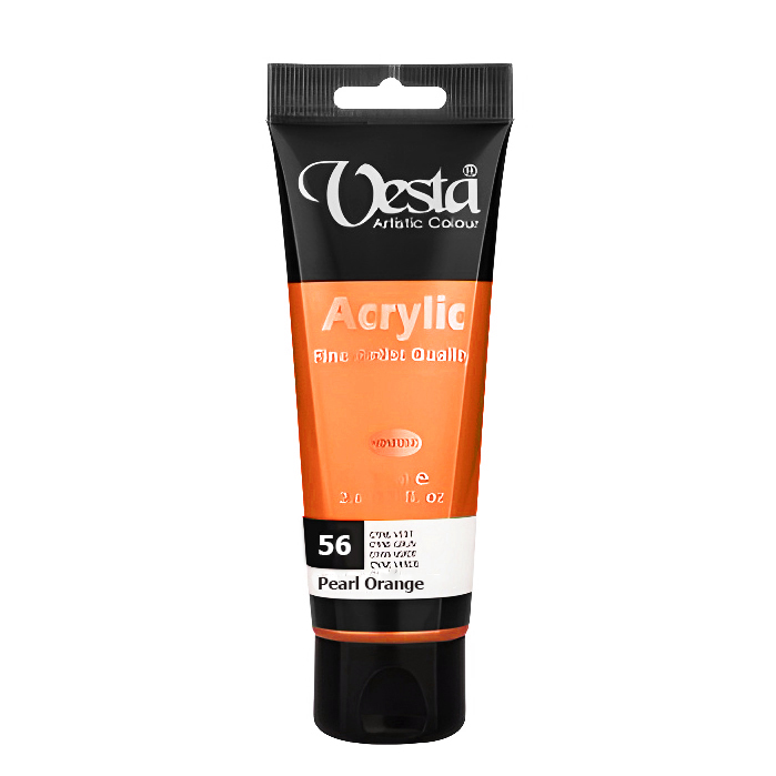 رنگ اکریلیک تکی وستا Pearl Orange 56 حجم 75 میلی لیتر