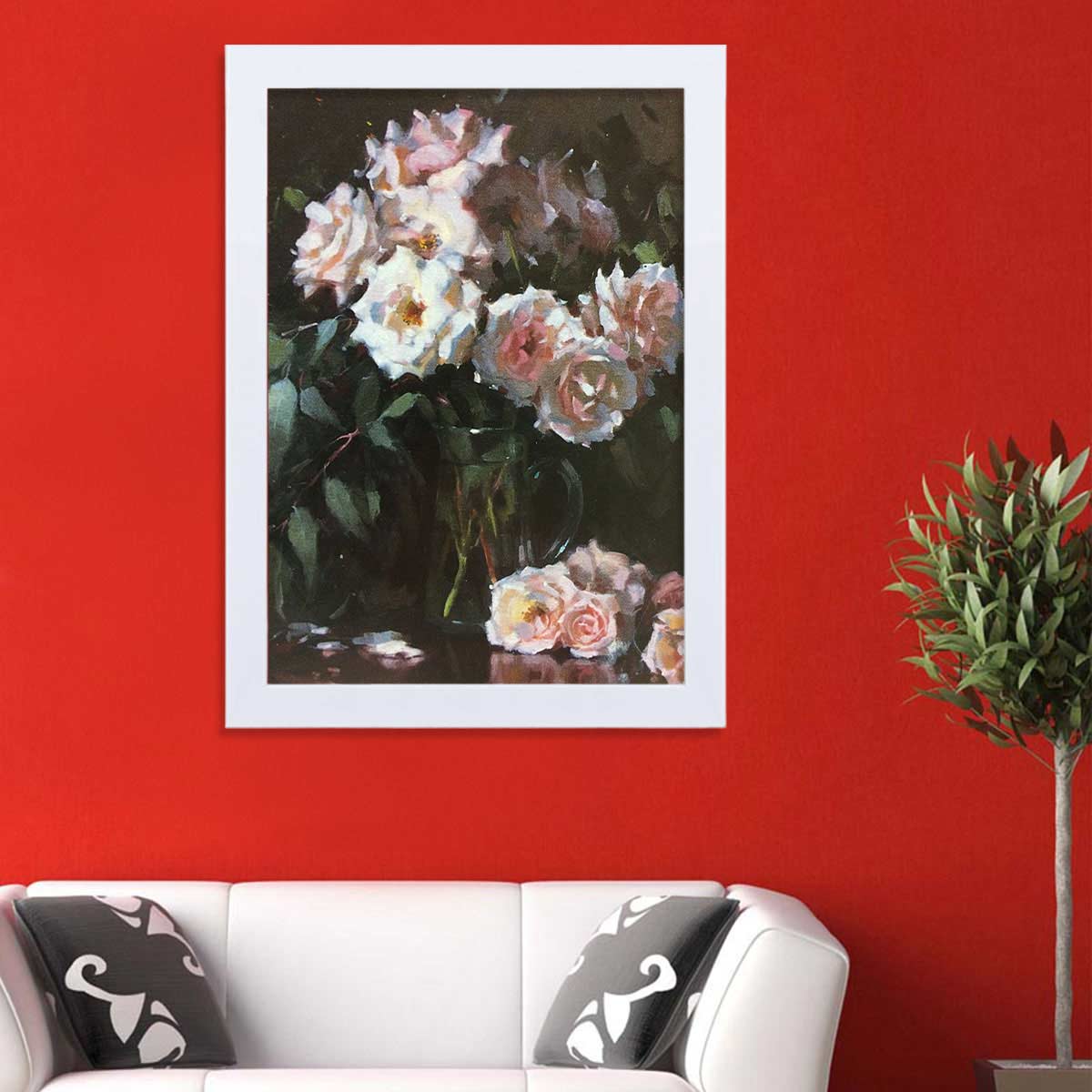 تابلو گالری استاربوی طرح گل رز مدل هنری HL229