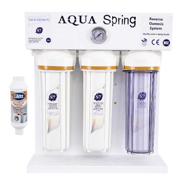 دستگاه تصفیه کننده آب آکوآ اسپرینگ مدل RO-S7-WZ 7010 به همراه رسوبگیر گلیتز