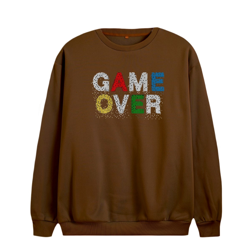 سویشرت زنانه مدل game over   رنگ شکلاتی