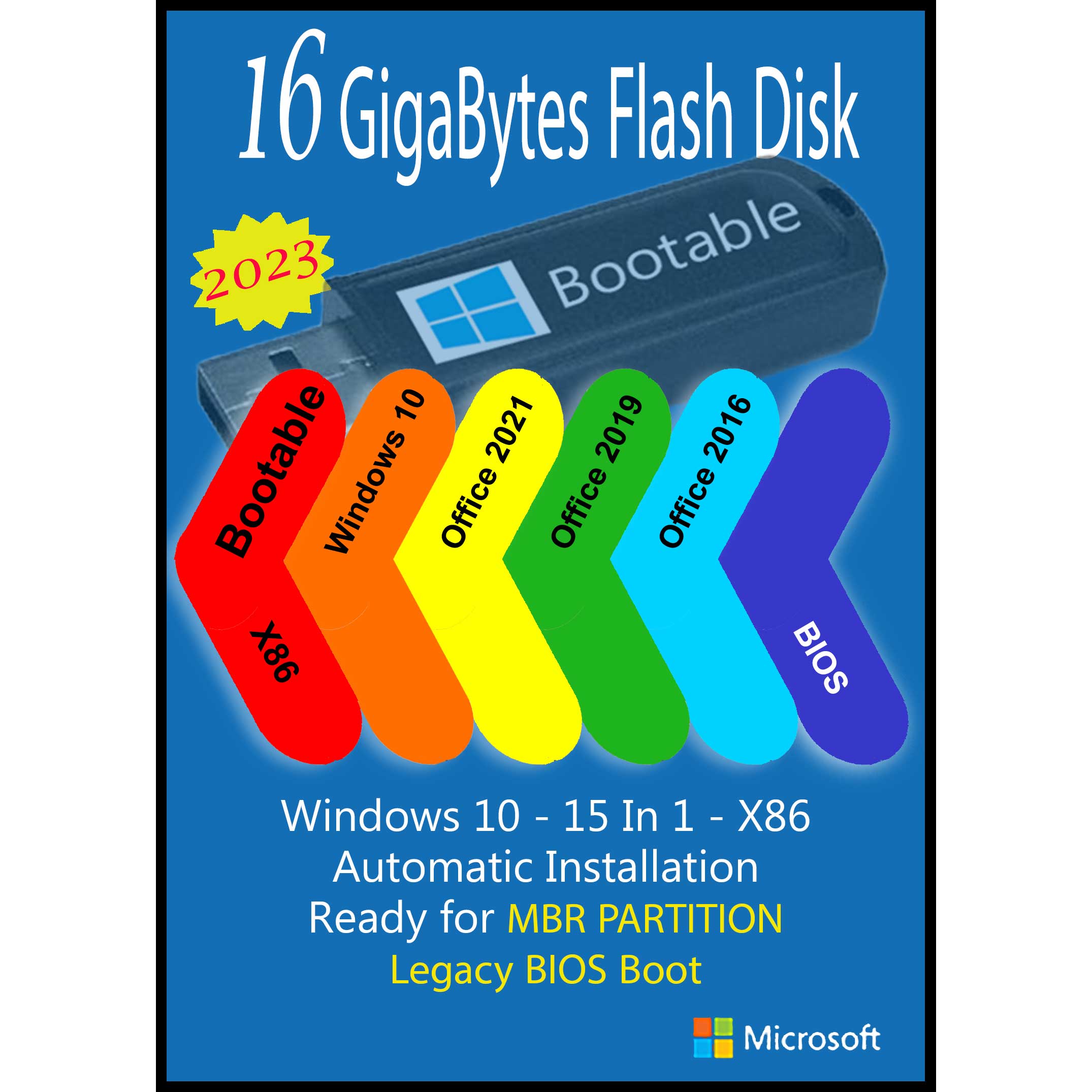 سیستم عامل Windows 10 X86 2023 15 IN 1 Legacy Bios- Office 2016-2019-2021 Pro Plus نشر مایکروسافت