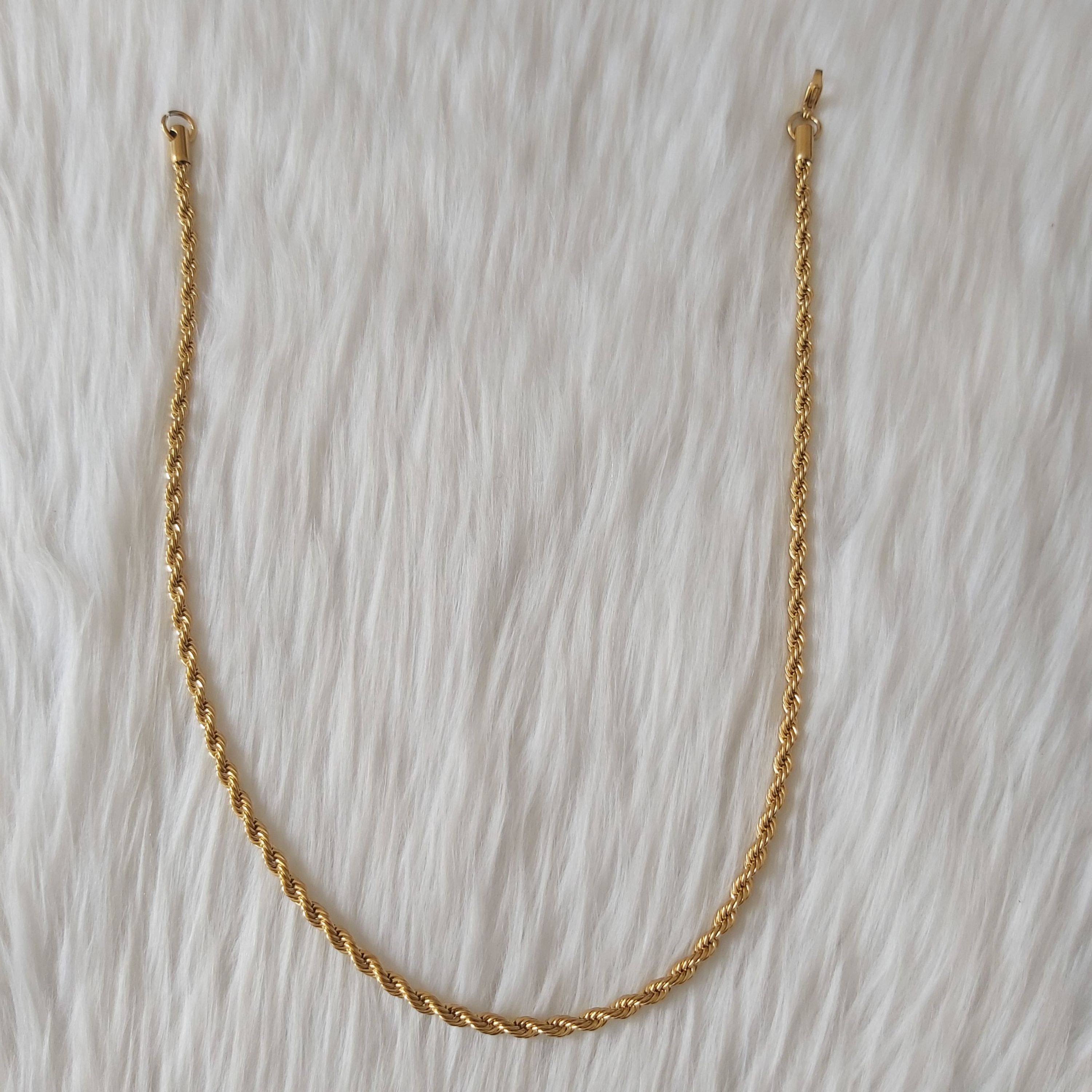 زنجیر مردانه مدل استیل طرح طنابی کد tan111