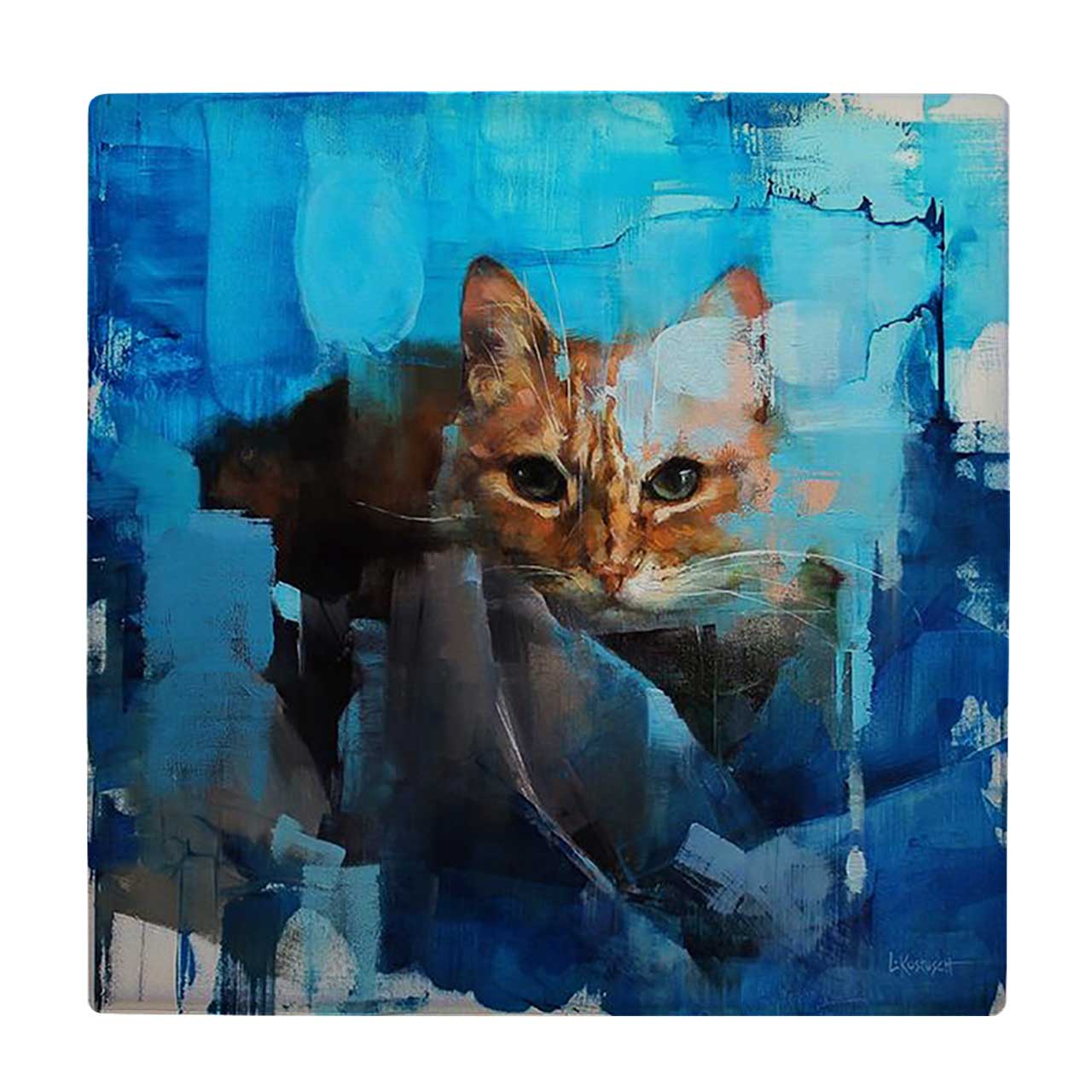  کاشی کارنیلا طرح نقاشی گربه کد wkk1927