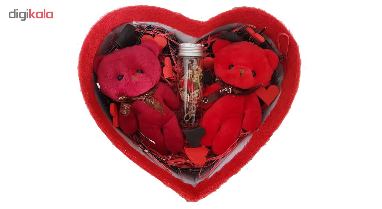 پک هديه و ست هدیه عروسک خرسی کارا مدل 05-LOVE