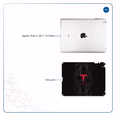 برچسب پوششی ماهوت مدل TESLA مناسب برای تبلت اپل iPad 2 2011 A1396