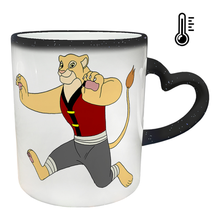 ماگ حرارتی مدل دسته قلبی اکلیلی طرح پاندا کنگ فو کار کد 94