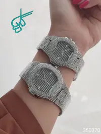 خرید ست ساعت زنانه و مردانه مارک امپاور رنگ ثابت فول نگین با کیفیت دارای رنگ بندی کد 2115663 - ردگل