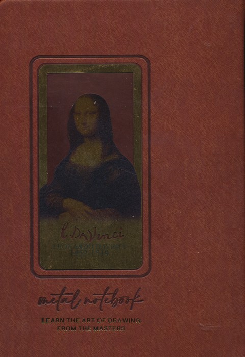 دفتر خط دار (طرح DAVINCI،کد 330)،(چرم،لب طلایی،پلاکدار) - ناشربوک | خرید آنلاین کتاب