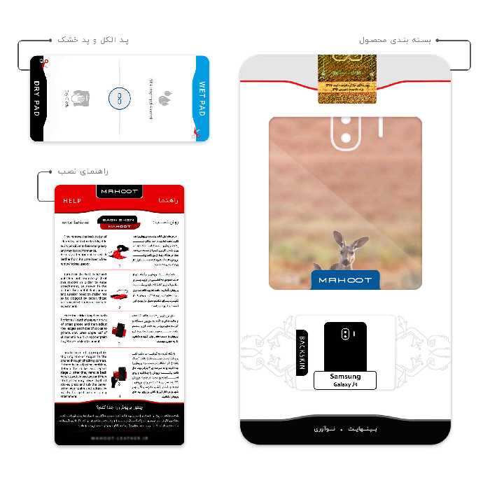 برچسب پوششی ماهوت مدل Kangaroo مناسب برای گوشی موبایل سامسونگ Galaxy J4