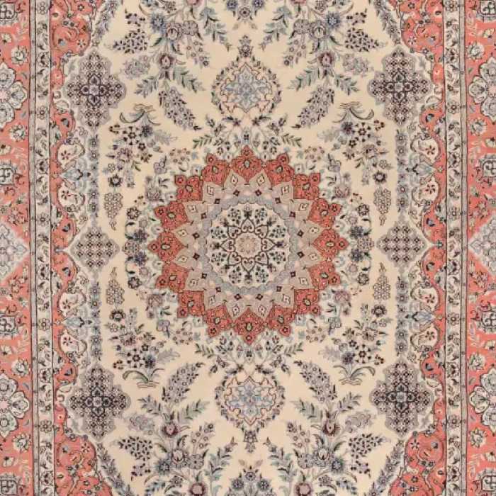 فرش دستباف 6 متری نایین مدل لچک ترنج کد 23 یک جفت