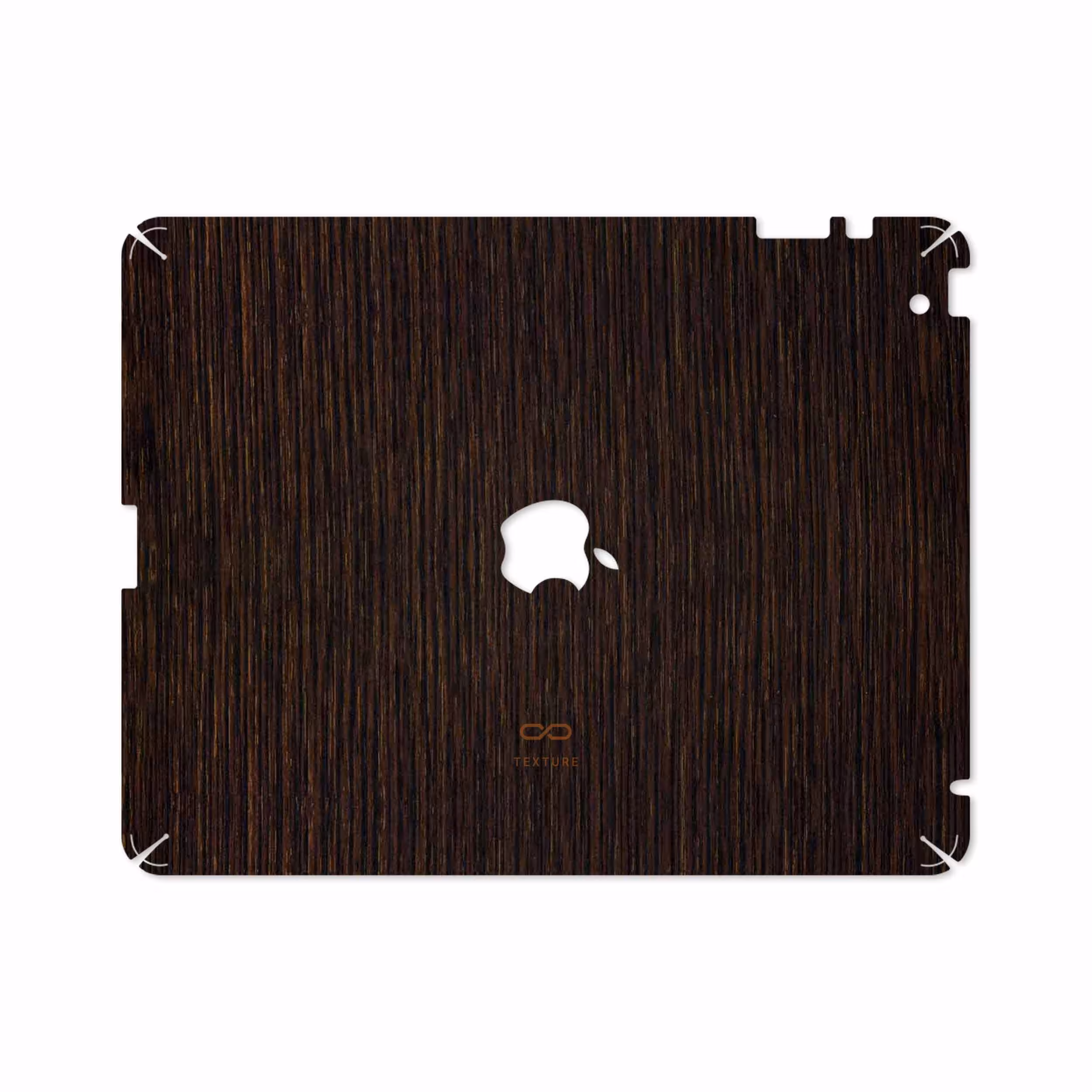 برچسب پوششی ماهوت مدل Dark-Gold-Stripes-Wood مناسب برای تبلت اپل iPad 2 2011 A1397