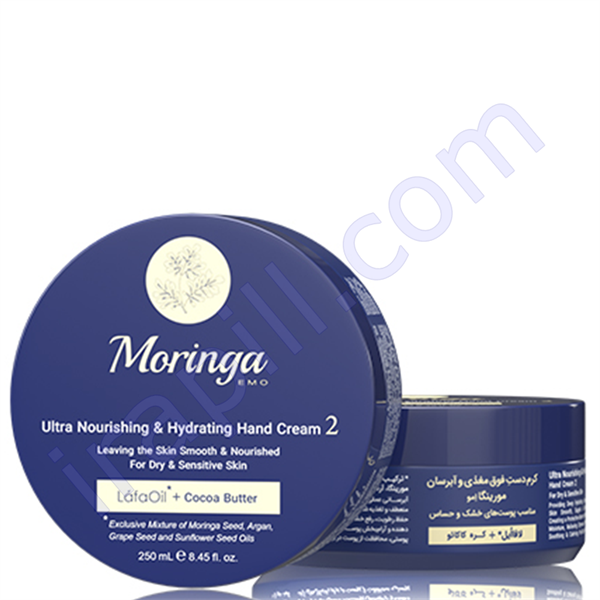 کرم دست فوق مغذی و آبرسان 2 مناسب پوست‌های خشک و حساس مورینگا 250 میلی لیتر