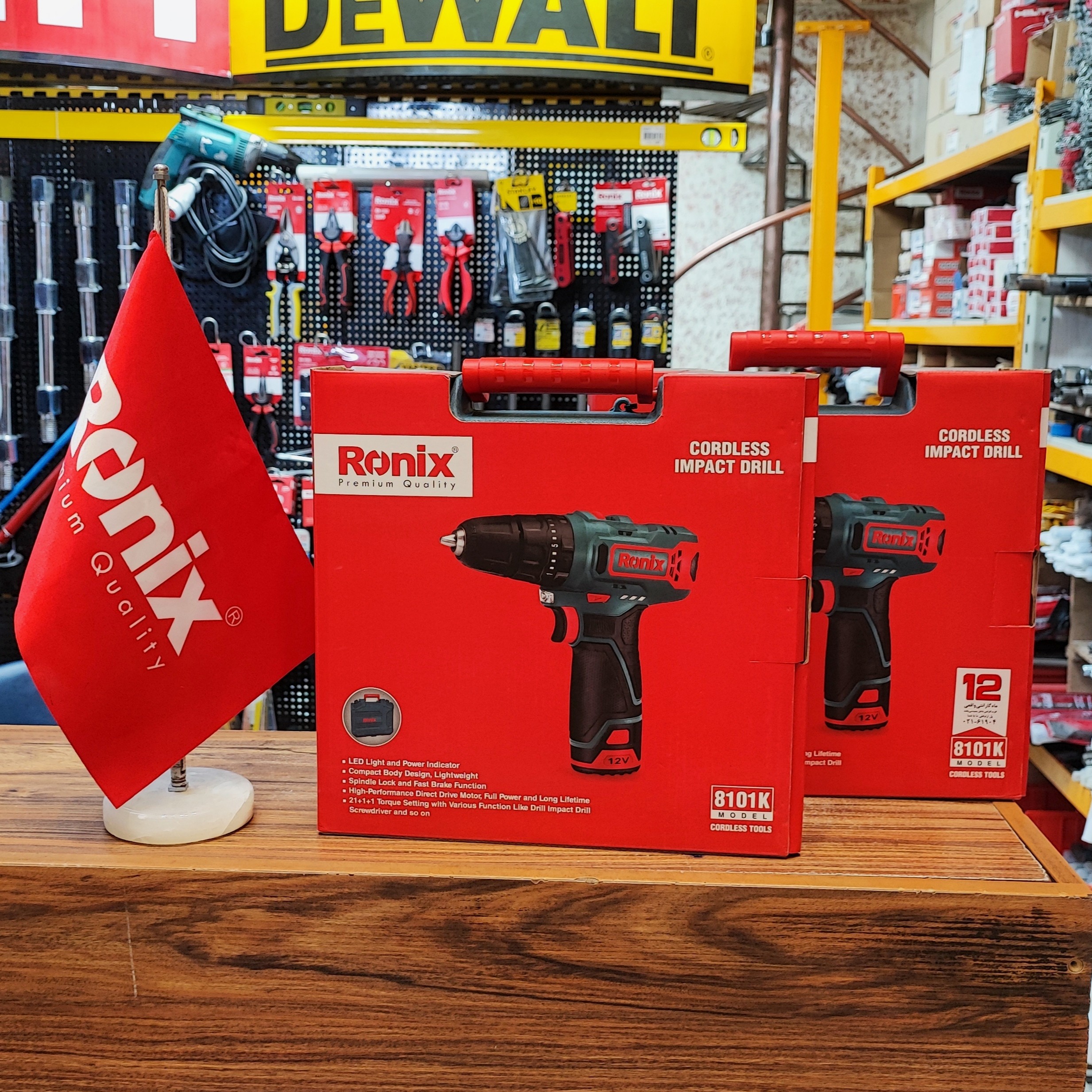 دریل پیچ گوشتی چکشی شارژی دو سرعته رونیکس 8101k