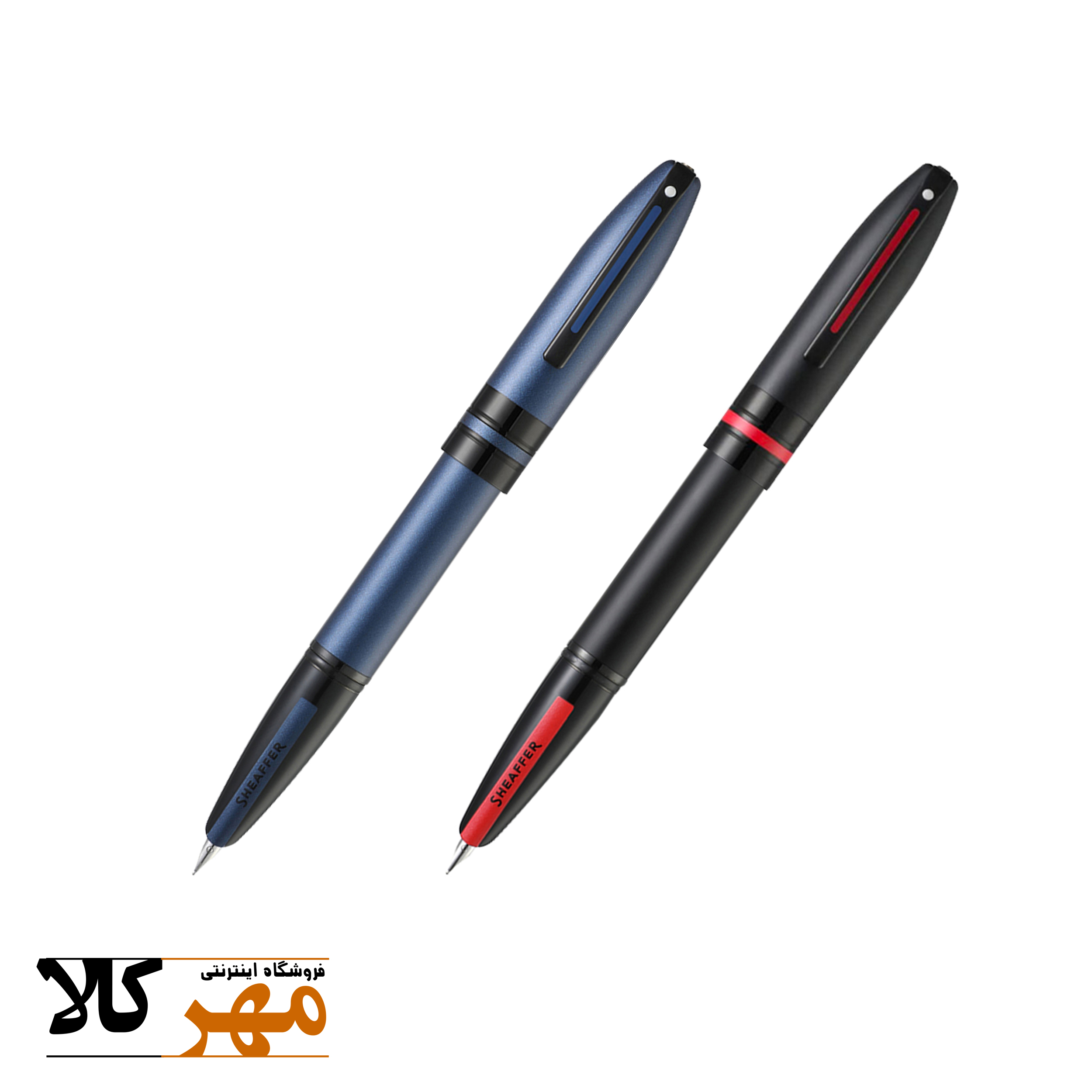 قلم خودنویس تکی رنگ مشکی با قطعات قرمز و آبی با قطعات مشکی SHEAFFER مدل ICON